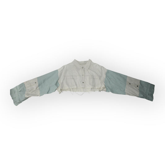 Mint and Cream Cropped Shirt