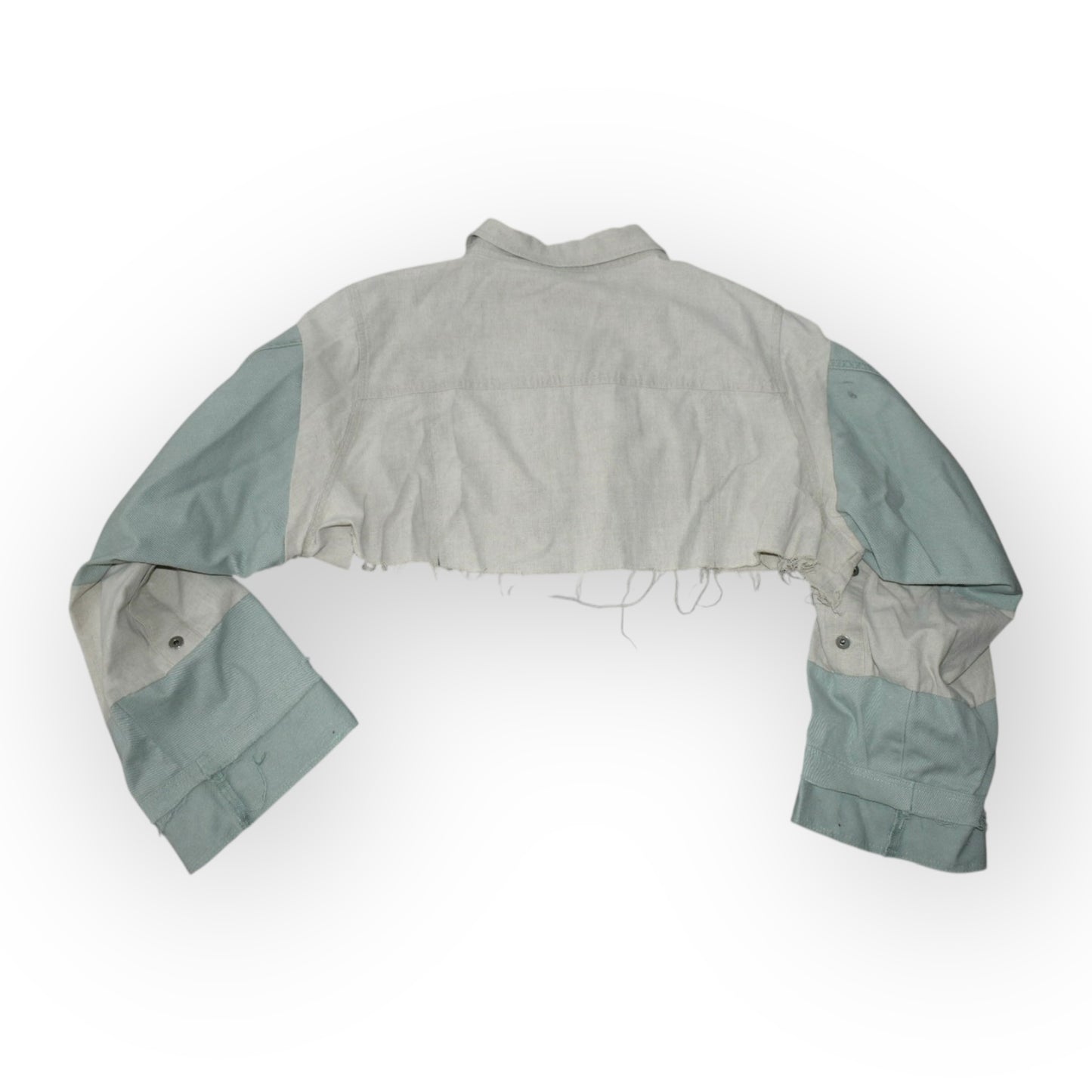 Mint and Cream Cropped Shirt