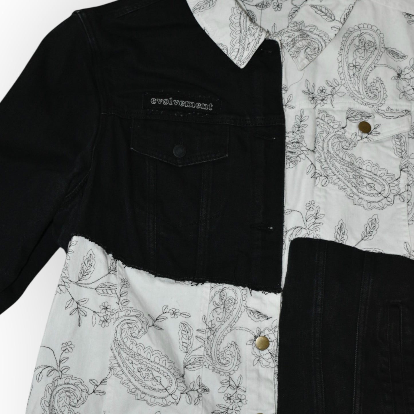 Skewed Achromatic Denim Jacket