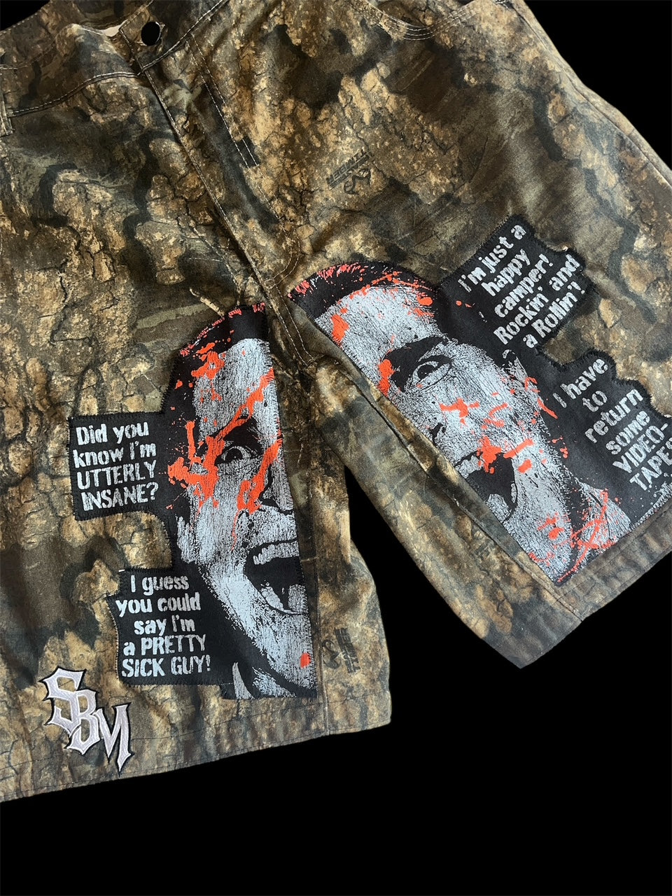 American  Psycho camo shorts